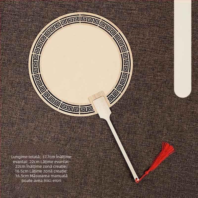 Evantai clasic de hârtie Xuan gol, față-verso, pictură chinezească DIY, caligrafie pictată manual, evantai pe jumătate gătit, evantai de curte