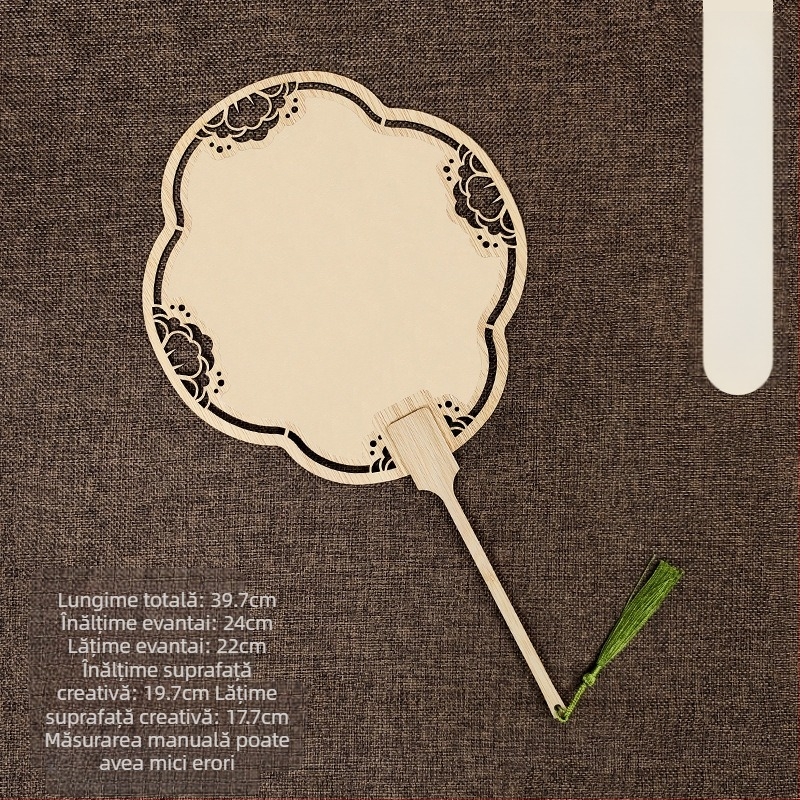 Evantai clasic de hârtie Xuan gol, față-verso, pictură chinezească DIY, caligrafie pictată manual, evantai pe jumătate gătit, evantai de curte