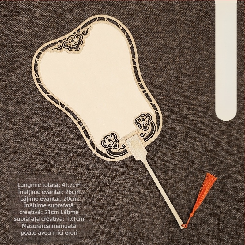 Evantai clasic de hârtie Xuan gol, față-verso, pictură chinezească DIY, caligrafie pictată manual, evantai pe jumătate gătit, evantai de curte