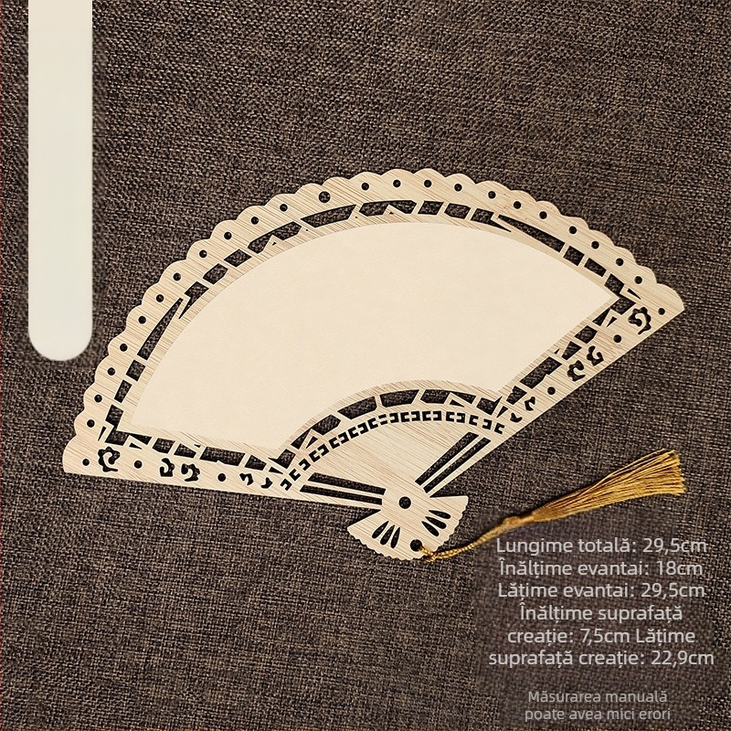 Evantai clasic de hârtie Xuan gol, față-verso, pictură chinezească DIY, caligrafie pictată manual, evantai pe jumătate gătit, evantai de curte