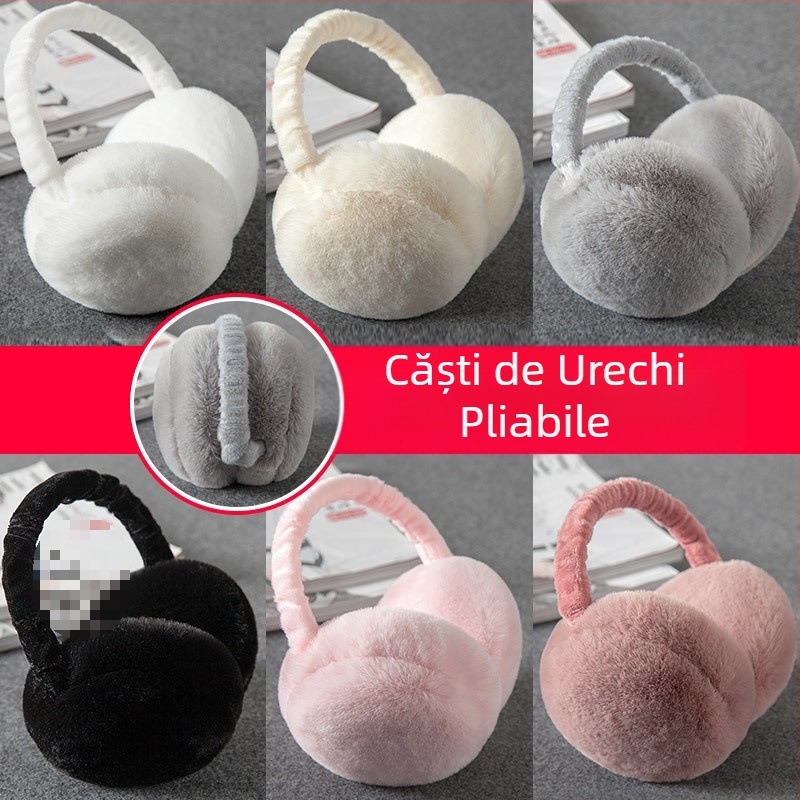 Căști pentru urechi pentru femei, stil coreean cald, drăguț, pliabil, căști pentru bărbați și copii, iarnă, căști pentru studenți
