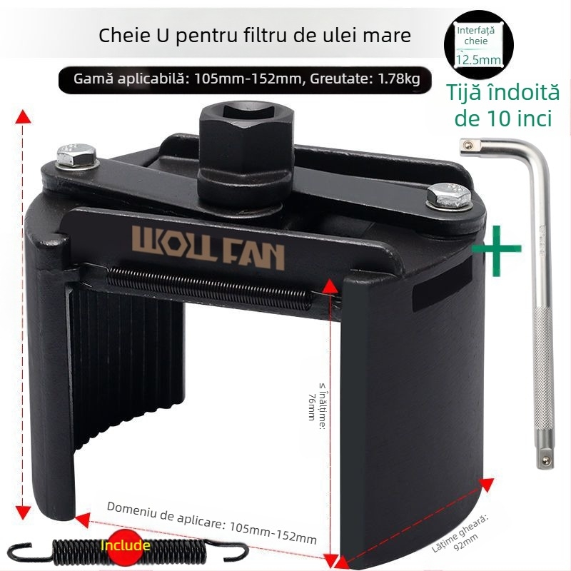 Cheie pentru elementul filtrului de ulei, cheie pentru filtru, instrument de îndepărtare și manipulare a grilei de ulei, cheie pentru filtru, tip capac