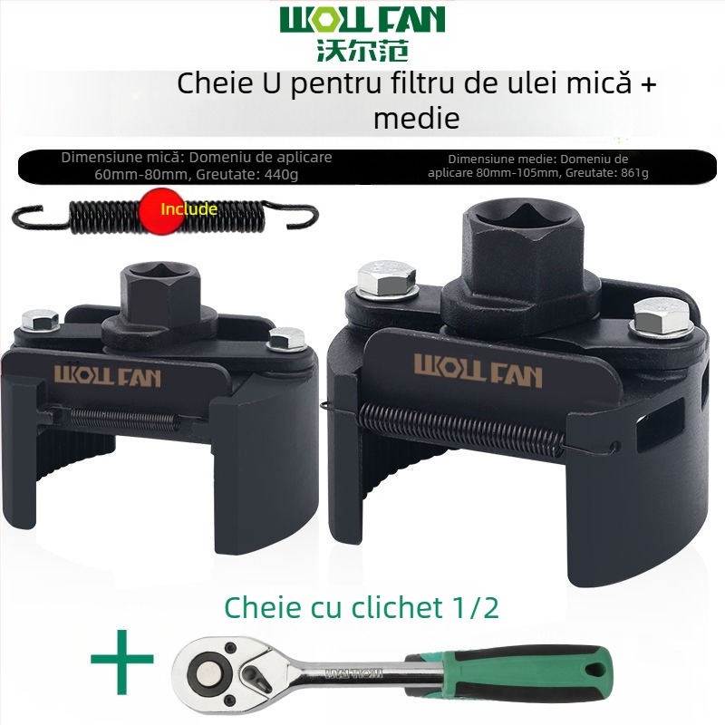Cheie pentru elementul filtrului de ulei, cheie pentru filtru, instrument de îndepărtare și manipulare a grilei de ulei, cheie pentru filtru, tip capac