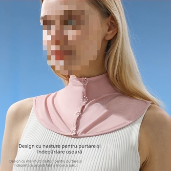 Eșarfă de mătase, eșarfă de protecție solară de vară pentru femei, șal subțire de mătase de gheață, șal de conducere în aer liber, anti-UV, protecție pentru gât, guler fals, acoperire pentru gât