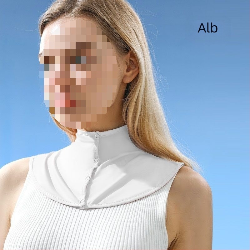 Eșarfă de mătase, eșarfă de protecție solară de vară pentru femei, șal subțire de mătase de gheață, șal de conducere în aer liber, anti-UV, protecție pentru gât, guler fals, acoperire pentru gât