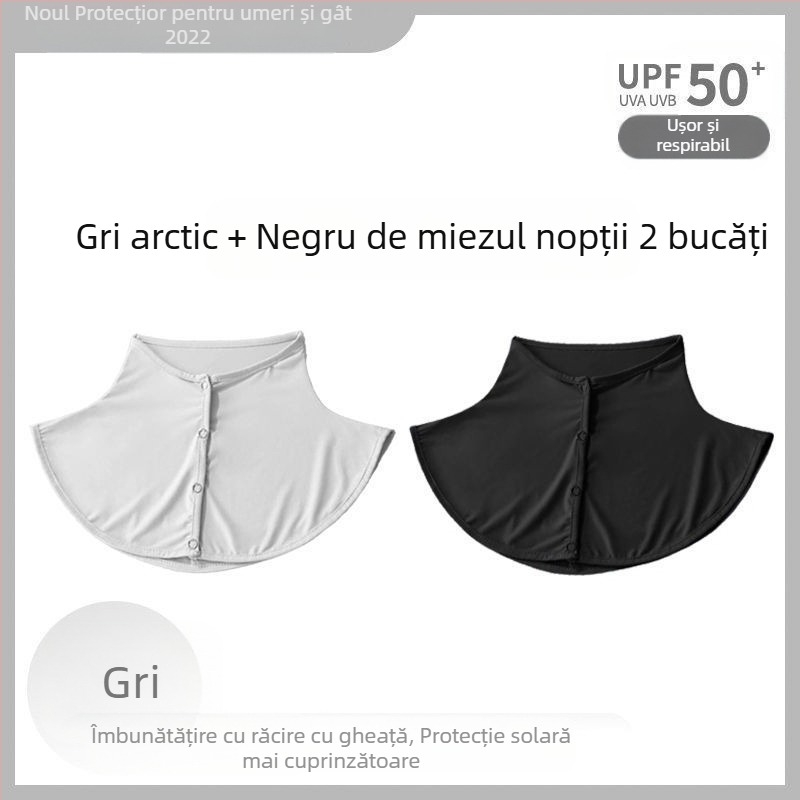 Eșarfă de mătase, eșarfă de protecție solară de vară pentru femei, șal subțire de mătase de gheață, șal de conducere în aer liber, anti-UV, protecție pentru gât, guler fals, acoperire pentru gât