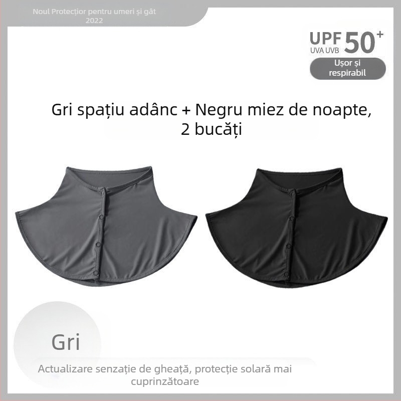 Eșarfă de mătase, eșarfă de protecție solară de vară pentru femei, șal subțire de mătase de gheață, șal de conducere în aer liber, anti-UV, protecție pentru gât, guler fals, acoperire pentru gât