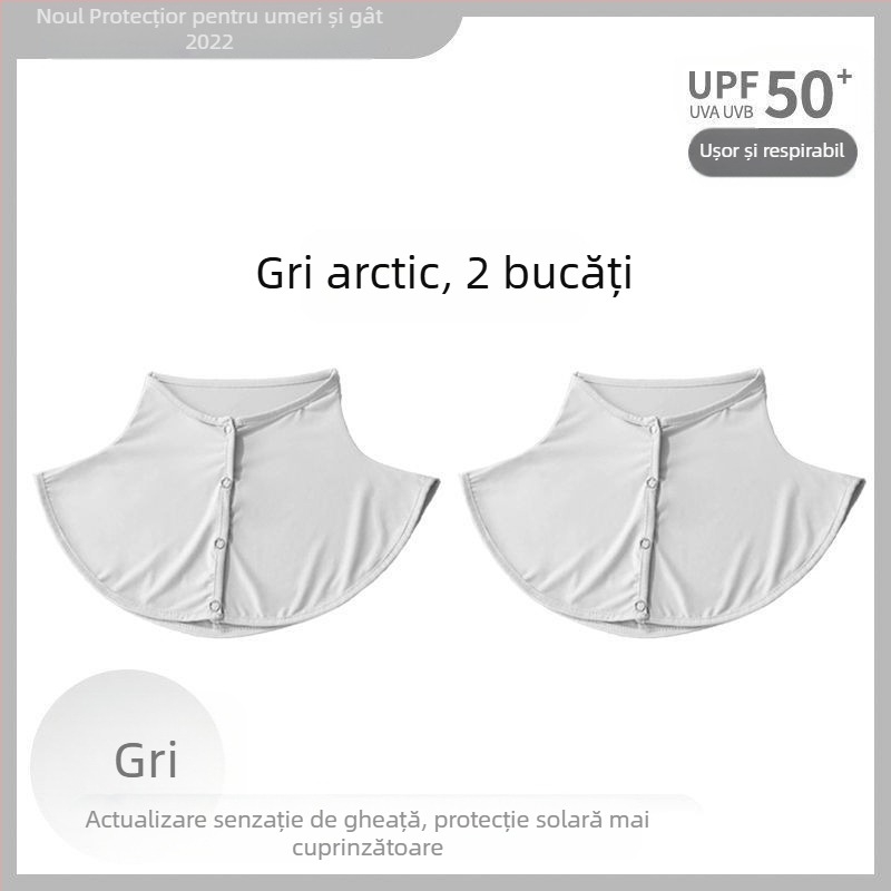 Eșarfă de mătase, eșarfă de protecție solară de vară pentru femei, șal subțire de mătase de gheață, șal de conducere în aer liber, anti-UV, protecție pentru gât, guler fals, acoperire pentru gât