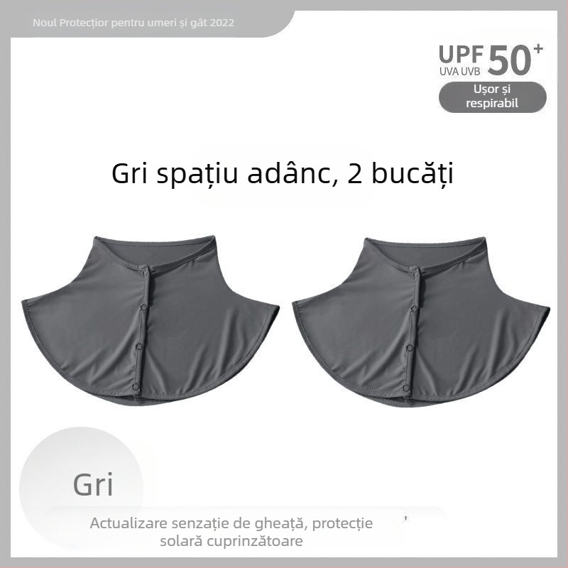 Eșarfă de mătase, eșarfă de protecție solară de vară pentru femei, șal subțire de mătase de gheață, șal de conducere în aer liber, anti-UV, protecție pentru gât, guler fals, acoperire pentru gât