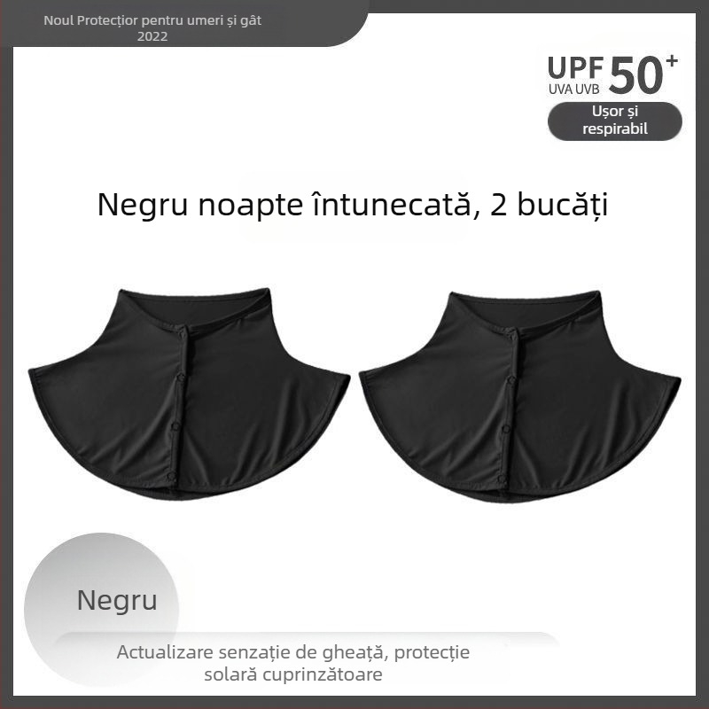 Eșarfă de mătase, eșarfă de protecție solară de vară pentru femei, șal subțire de mătase de gheață, șal de conducere în aer liber, anti-UV, protecție pentru gât, guler fals, acoperire pentru gât