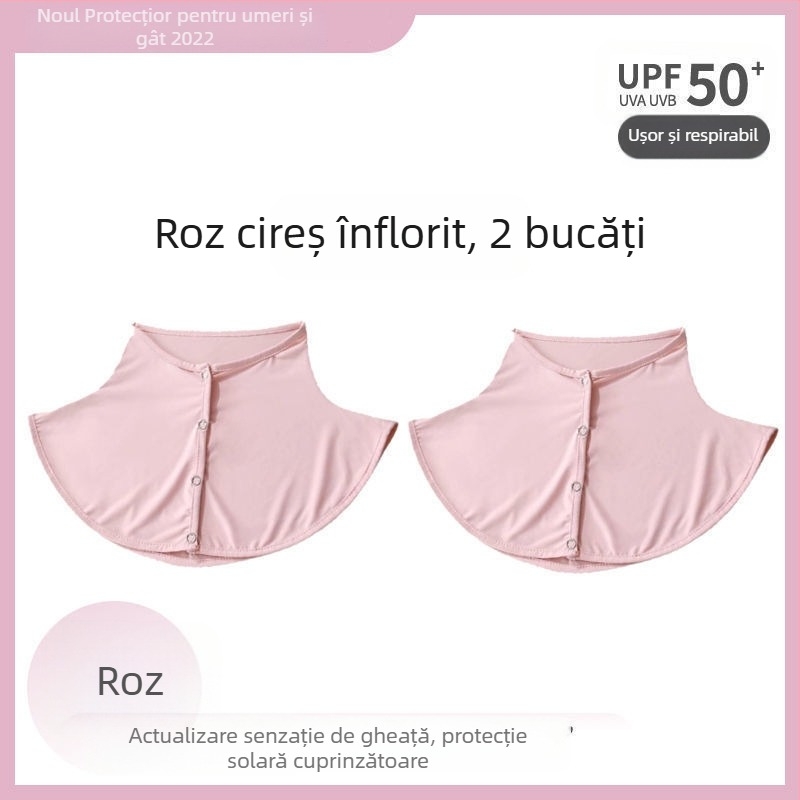 Eșarfă de mătase, eșarfă de protecție solară de vară pentru femei, șal subțire de mătase de gheață, șal de conducere în aer liber, anti-UV, protecție pentru gât, guler fals, acoperire pentru gât