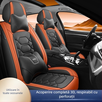Comerț exterior direct din fabrică, en-gros, pernă auto nouă, complet înconjurată, perforată, respirabilă, husă de scaun din piele, pernă universală pentru patru anotimpuri