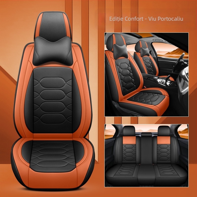 Comerț exterior direct din fabrică, en-gros, pernă auto nouă, complet înconjurată, perforată, respirabilă, husă de scaun din piele, pernă universală pentru patru anotimpuri