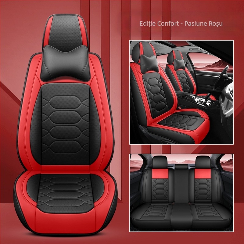 Comerț exterior direct din fabrică, en-gros, pernă auto nouă, complet înconjurată, perforată, respirabilă, husă de scaun din piele, pernă universală pentru patru anotimpuri