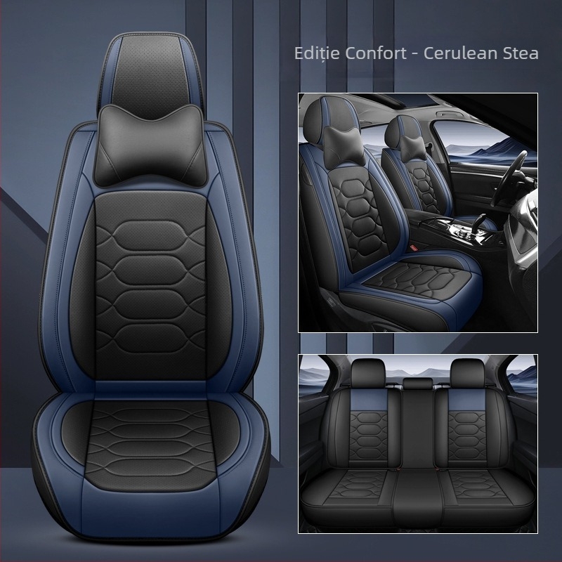 Comerț exterior direct din fabrică, en-gros, pernă auto nouă, complet înconjurată, perforată, respirabilă, husă de scaun din piele, pernă universală pentru patru anotimpuri