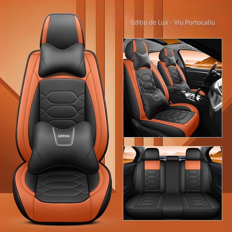 Comerț exterior direct din fabrică, en-gros, pernă auto nouă, complet înconjurată, perforată, respirabilă, husă de scaun din piele, pernă universală pentru patru anotimpuri