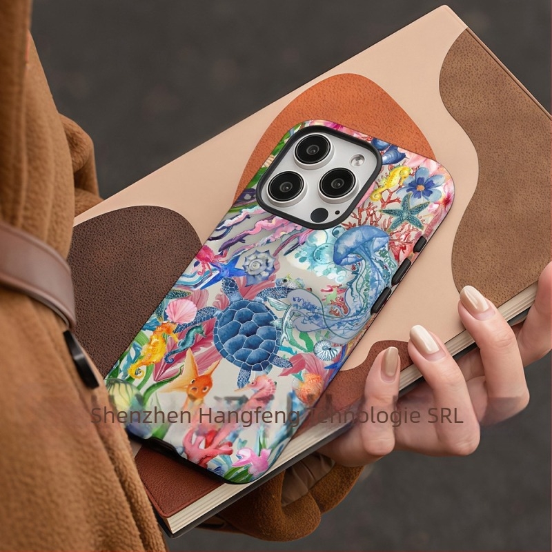 Carcasă de telefon populară în stil insular pentru comerț exterior, potrivită pentru iPhone 16, model nou, două în unul, Apple 15 PM, rezistentă la șocuri