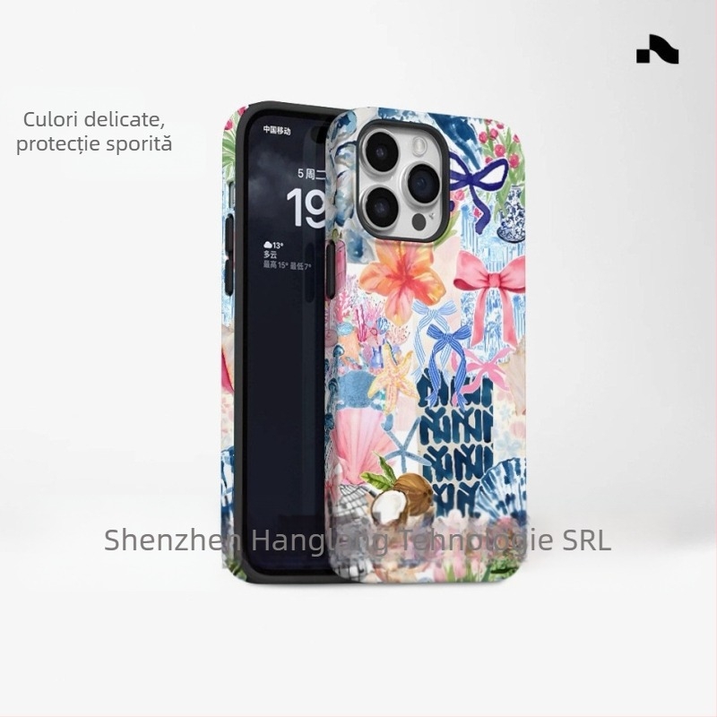 Carcasă de telefon populară în stil insular pentru comerț exterior, potrivită pentru iPhone 16, model nou, două în unul, Apple 15 PM, rezistentă la șocuri