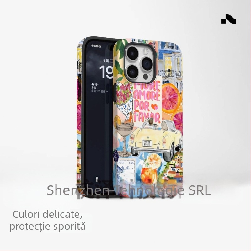 Carcasă de telefon populară în stil insular pentru comerț exterior, potrivită pentru iPhone 16, model nou, două în unul, Apple 15 PM, rezistentă la șocuri