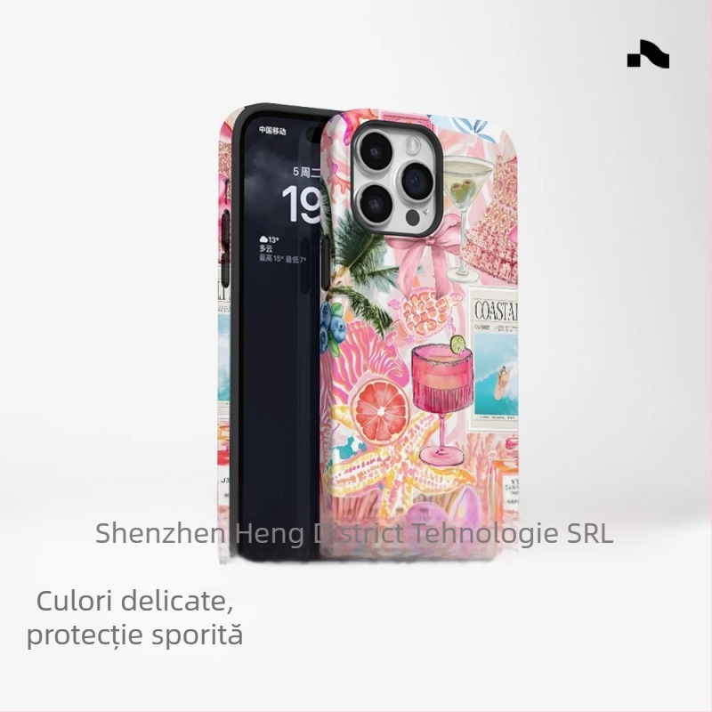 Carcasă de telefon populară în stil insular pentru comerț exterior, potrivită pentru iPhone 16, model nou, două în unul, Apple 15 PM, rezistentă la șocuri