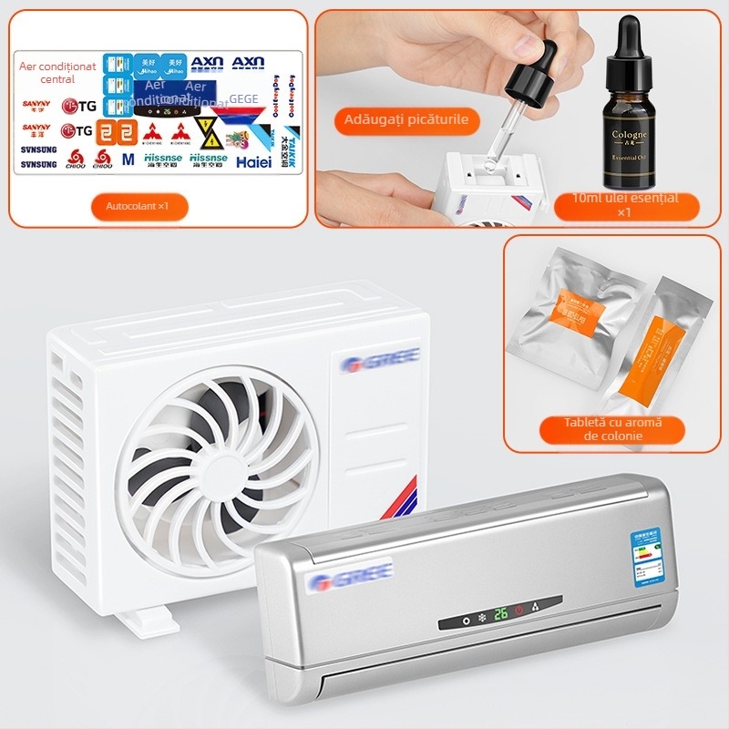 Mini model de aparat de aer condiționat în mașină, consolă centrală, consumabile de decorare auto, ornamente auto, energie solară model nou 2025