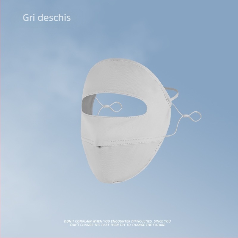 Masca de față completă cu protecție solară UV, mătase de mătase de gheață, pentru femei, parasolar, Gini Neck Face Eye Corner Mask