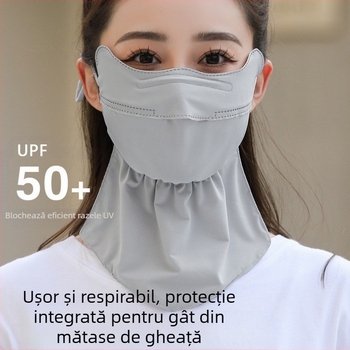 Mască de protecție solară din mătase de gheață de vară, protecție pentru gât, protecție solară, protecție UV, mască de protecție solară stereo 3D respirabilă pentru ochi, mască de protecție solară pentru exterior