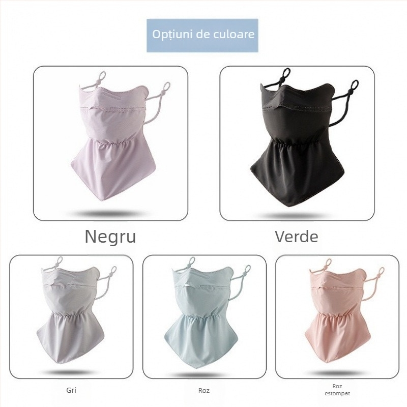 Mască de protecție solară din mătase de gheață de vară, protecție pentru gât, protecție solară, protecție UV, mască de protecție solară stereo 3D respirabilă pentru ochi, mască de protecție solară pentru exterior