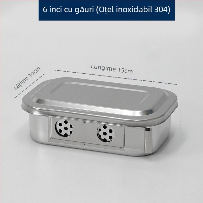 Cutie de dezinfectare din oțel inoxidabil 304 îngroșat cu capac și găuri, placă pătrată pentru dezinfecție chirurgicală, placă pentru instrumente chirurgicale