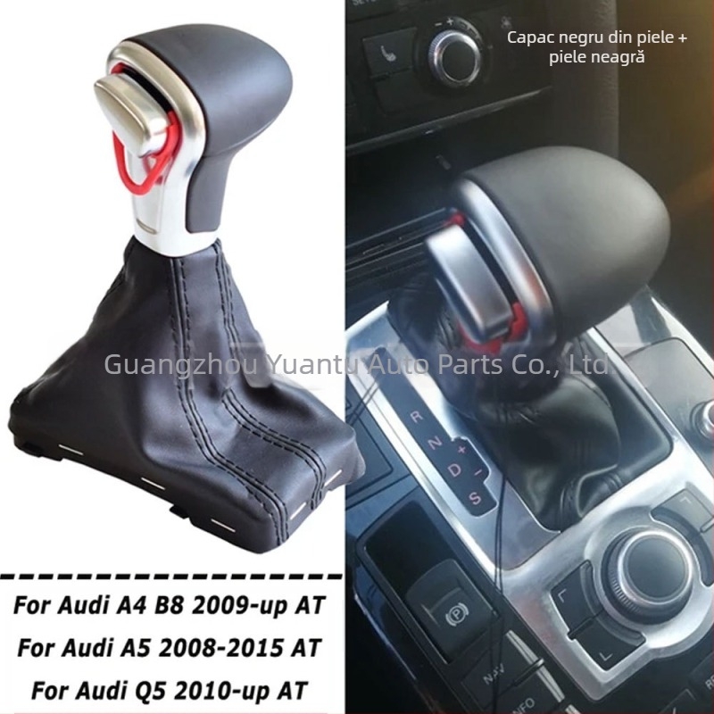 Compatibil cu Audi A3 A4 B8 A5 A6 C6 Q5, manetă schimbător de viteze automată, capac anti-praf, cap schimbător de viteze handbal