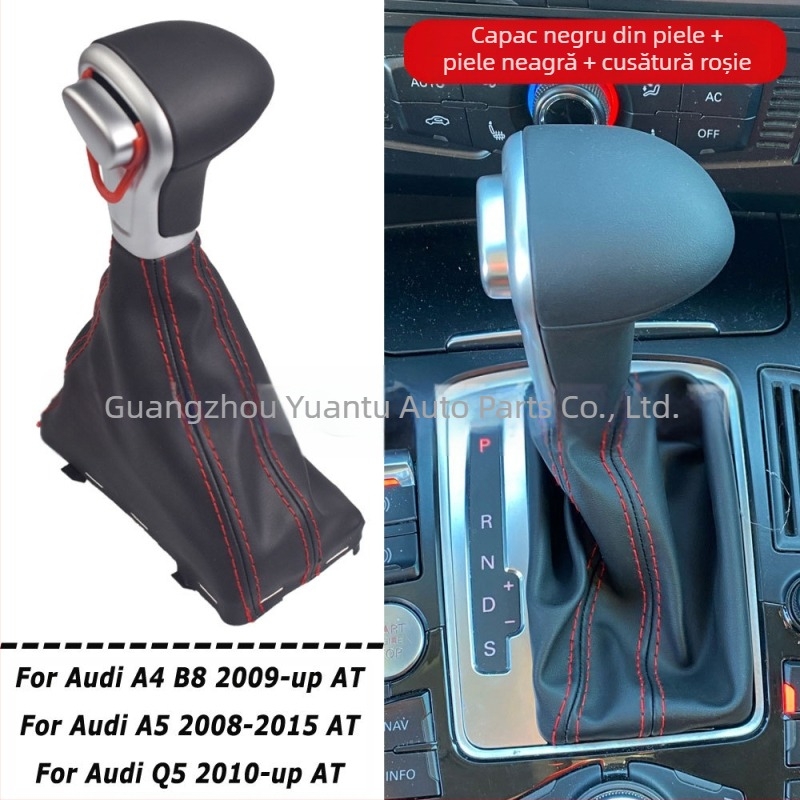 Compatibil cu Audi A3 A4 B8 A5 A6 C6 Q5, manetă schimbător de viteze automată, capac anti-praf, cap schimbător de viteze handbal