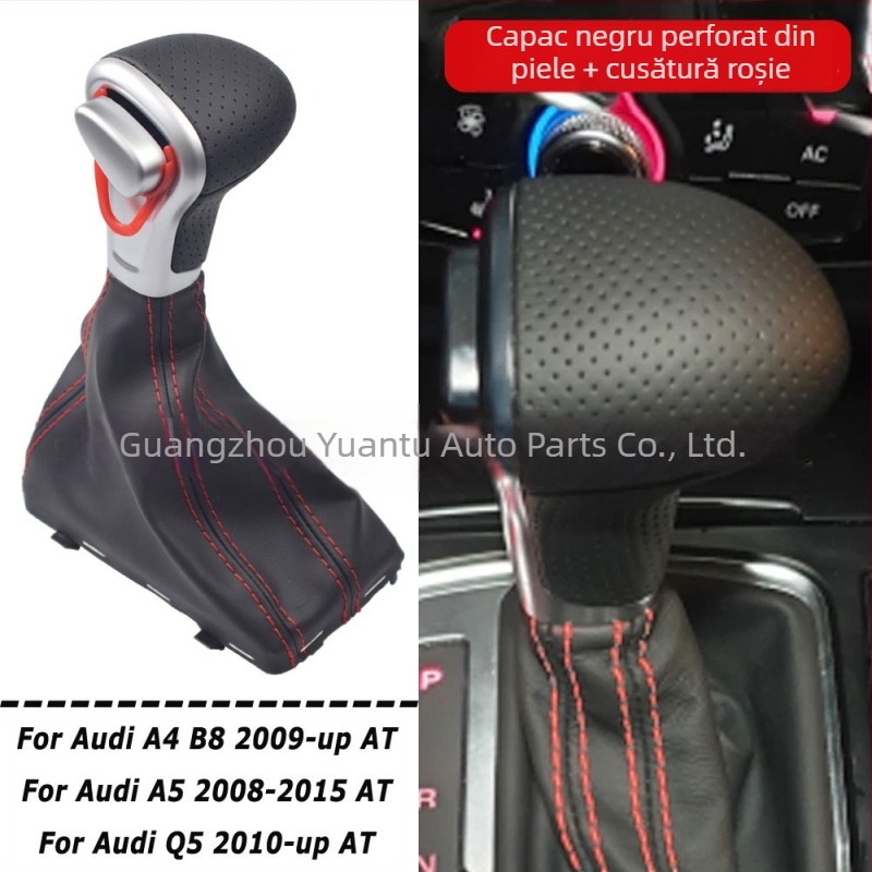 Compatibil cu Audi A3 A4 B8 A5 A6 C6 Q5, manetă schimbător de viteze automată, capac anti-praf, cap schimbător de viteze handbal