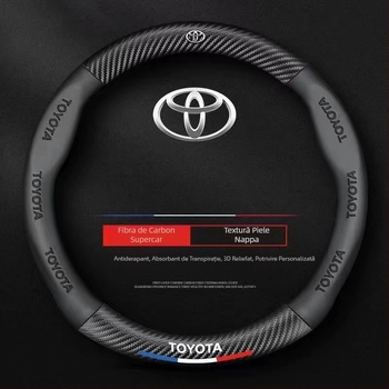 Husă volan auto en-gros, respirabilă din fibră de carbon, model sport, universală, anti-alunecare, confortabilă, rezistentă la uzură, pentru patru sezoane