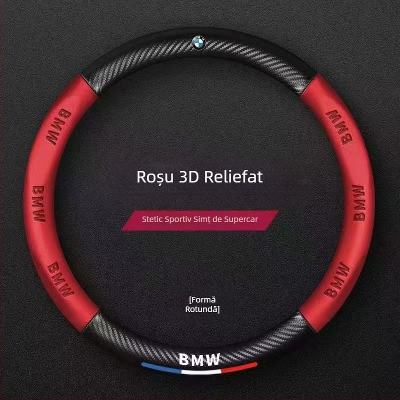 Husă volan auto en-gros, respirabilă din fibră de carbon, model sport, universală, anti-alunecare, confortabilă, rezistentă la uzură, pentru patru sezoane