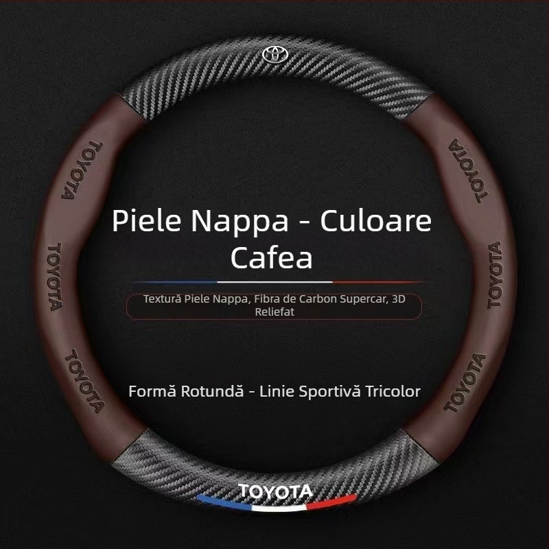 Husă volan auto en-gros, respirabilă din fibră de carbon, model sport, universală, anti-alunecare, confortabilă, rezistentă la uzură, pentru patru sezoane