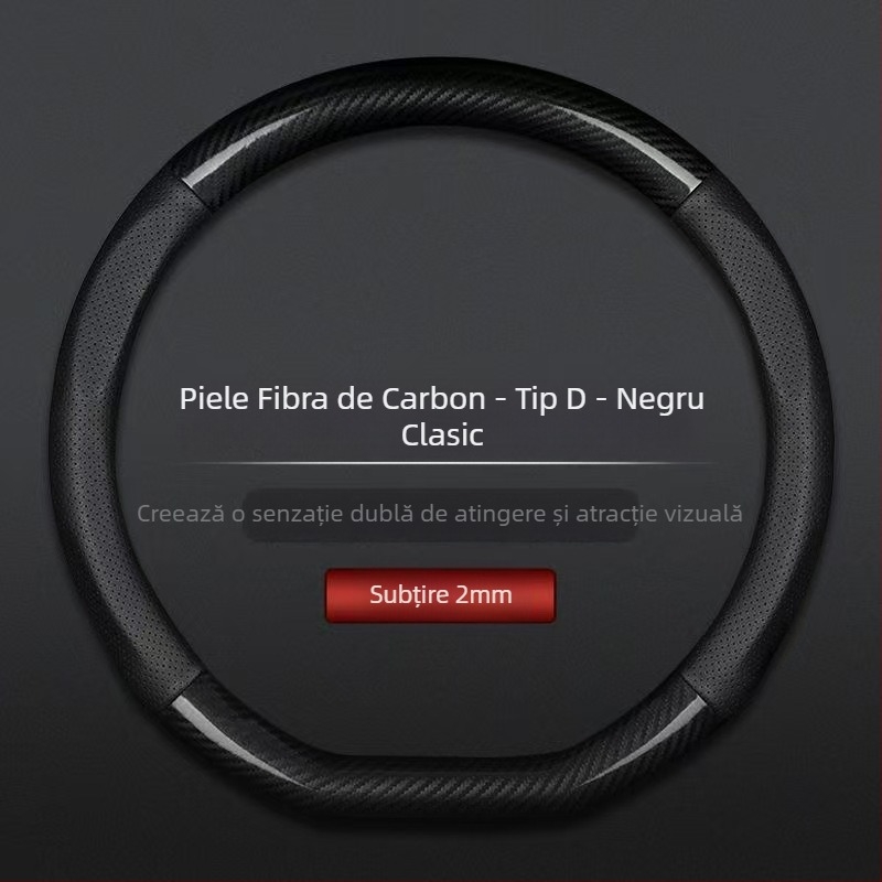 Husă volan auto en-gros, respirabilă din fibră de carbon, model sport, universală, anti-alunecare, confortabilă, rezistentă la uzură, pentru patru sezoane