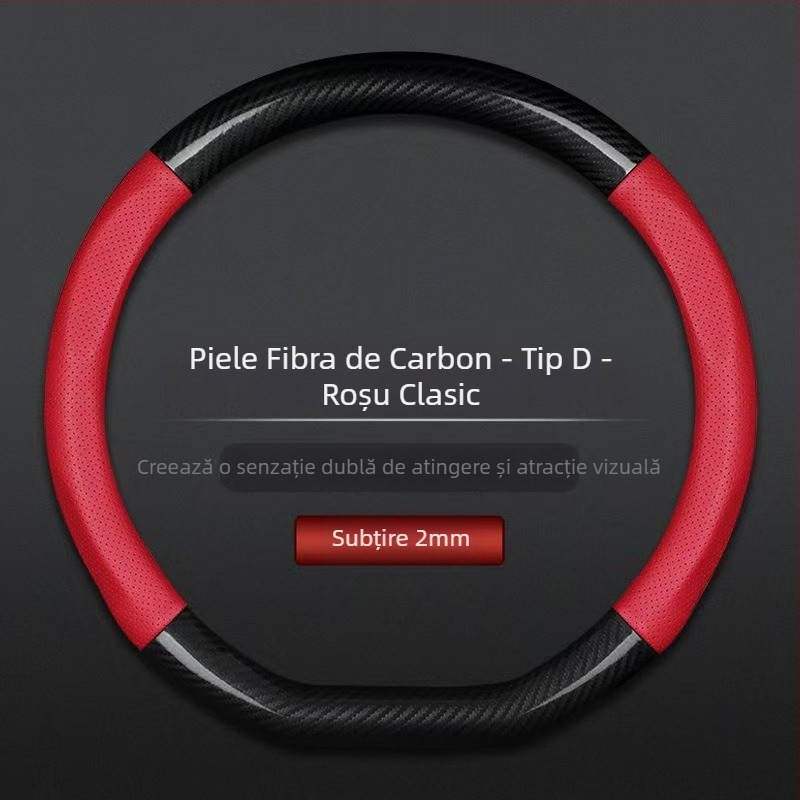 Husă volan auto en-gros, respirabilă din fibră de carbon, model sport, universală, anti-alunecare, confortabilă, rezistentă la uzură, pentru patru sezoane