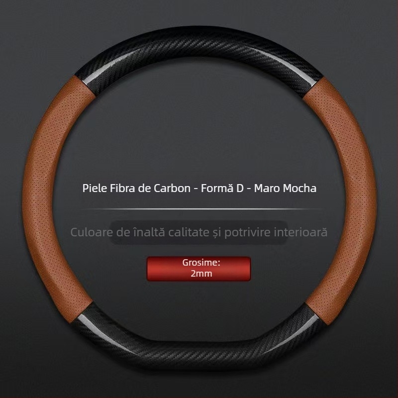 Husă volan auto en-gros, respirabilă din fibră de carbon, model sport, universală, anti-alunecare, confortabilă, rezistentă la uzură, pentru patru sezoane