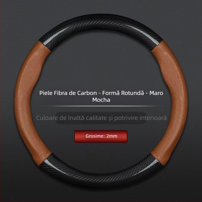 Husă volan auto en-gros, respirabilă din fibră de carbon, model sport, universală, anti-alunecare, confortabilă, rezistentă la uzură, pentru patru sezoane