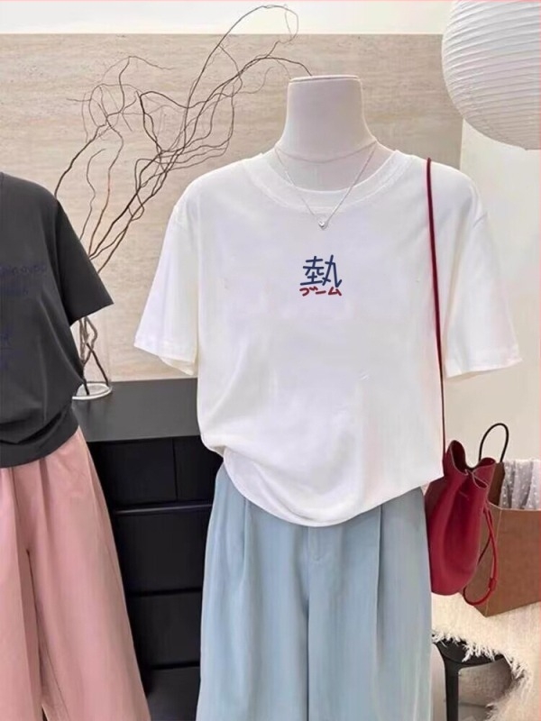 Femeii coreeană stil tricou de vară cu mânecă scurtă, stil casual, bluză de bază, stil studentă, tricou de bază, bluză de mireasă ...