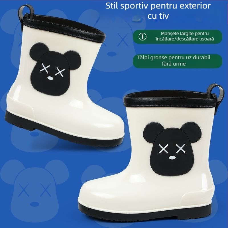 Cizme de ploaie pentru copii pentru băieți și fete, pantofi de apă pentru bebeluși cu desene animate, cizme de apă drăguțe pentru copii, pantofi impermeabili antiderapanți și calduri pentru studenți