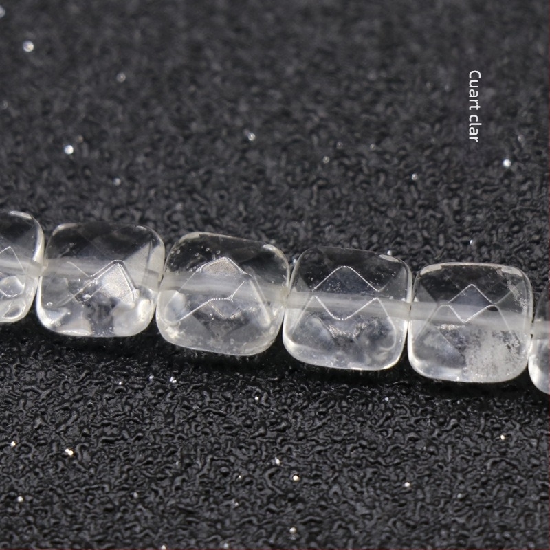 Agat cristal, piatră semiprețioasă, 8 mm, pătrat, fațetat, mărgele libere, brățară DIY, colier, accesorii bijuterii, materiale, en-gros