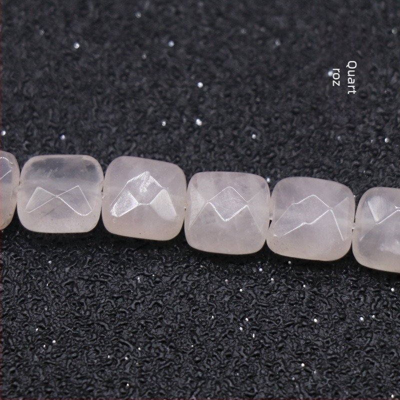 Agat cristal, piatră semiprețioasă, 8 mm, pătrat, fațetat, mărgele libere, brățară DIY, colier, accesorii bijuterii, materiale, en-gros