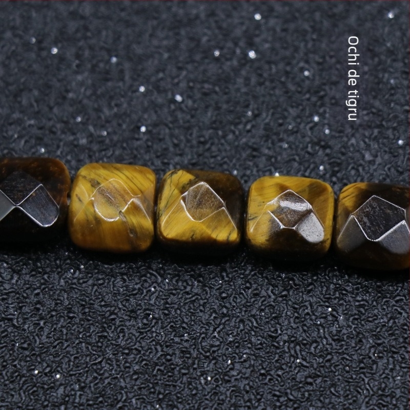 Agat cristal, piatră semiprețioasă, 8 mm, pătrat, fațetat, mărgele libere, brățară DIY, colier, accesorii bijuterii, materiale, en-gros