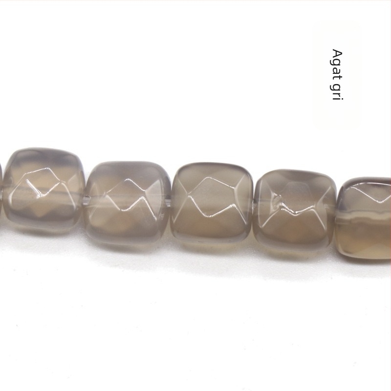 Agat cristal, piatră semiprețioasă, 8 mm, pătrat, fațetat, mărgele libere, brățară DIY, colier, accesorii bijuterii, materiale, en-gros