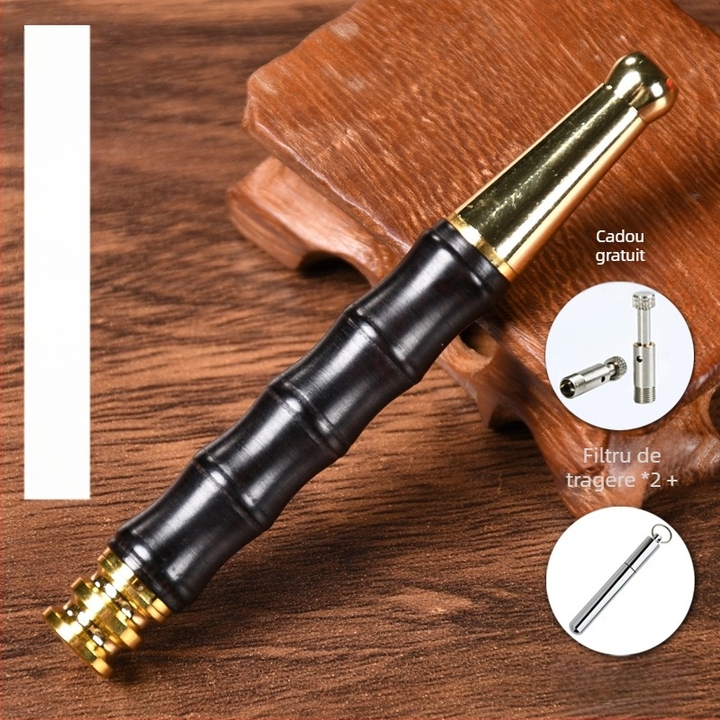 Suport pentru țigări cu filtru din lemn masiv Jinsinan, filtru grosier, mediu și fin, tip de circulație cu trei utilizări, lavabil