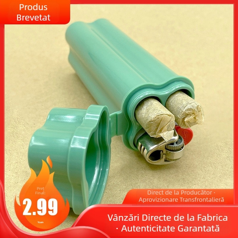 Husă de țigară cu capac rabatabil dintr-o singură bucată (versiunea mărită), brichetă cu două găuri, trei găuri, patru găuri, ușor de depozitat