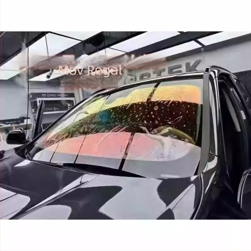 Folie solară colorată populară, folie izolatoare frontală, violet, albastru deschis, Enchantress Rose Ghost, folie pentru geamuri auto, izolație ridicată și înaltă definiție