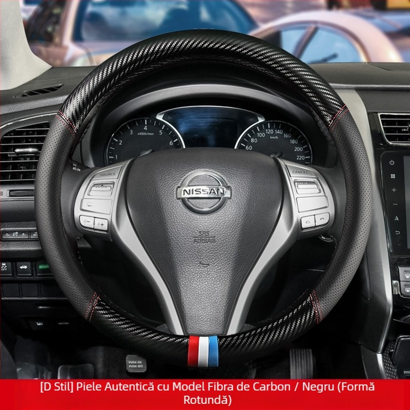 Husa de volan din piele este potrivită pentru Nissan Nissan Xuanyi Qijun Heavenly Sunshine Tiida Bluebird, pentru toate anotimpurile.