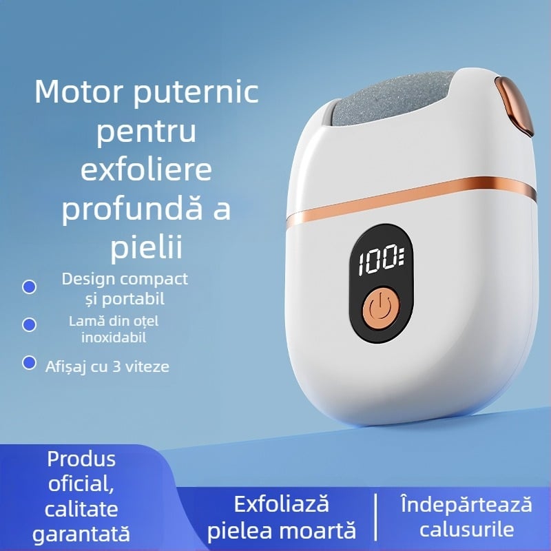 Moving Foot Grinder pentru a îndepărta calusurile pielii moarte LCD Display Pedichiură Piatră de șlefuit Călcâi Uz casnic Picior Frecare Artefact